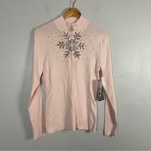 Vintage The collective works of Berek 2 pink sequin snowflake sweater size large